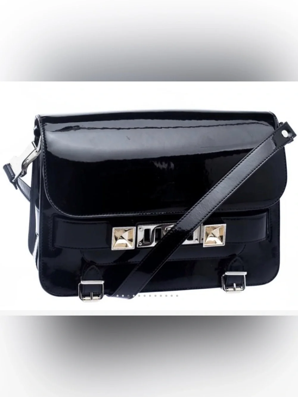Proenza Schouler PS11 Holographic Black Patent Leather Mini Classic Crossbody - Picture 6 of 6